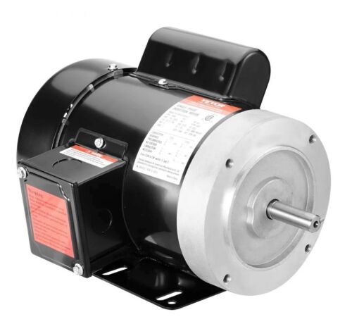 VEVOR 1HP Electric Motor 3450 rpm, AC 115V/230V, 56C Frame, Air Compressor Motor Single Phase, 5/8" Keyed Shaft, CW/CCW Rotation