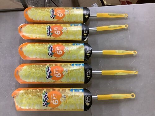 Lot of (5) Swiffer Super Extendable Dusting Kit with Heavy Duty Refills