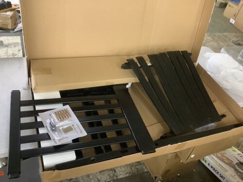 Shine Company Vermont Porch Rocker Black Wood Outdoor Rocking Chair - Needs Repair