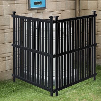 VINGLI 48 H X 36 W Fence Panels 2 Pack Outdoor Picket Privacy Screen Fence Black