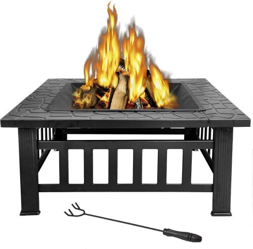 32" Square Metal Fire Pit