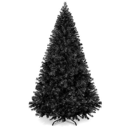 6' Artificial Black Christmas Tree, Unlit Pine Design w/Easy Assembly
