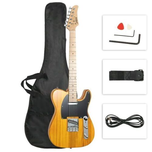 GLARRY 39" GTL Electric Guitar Solid Body Maple with Bag