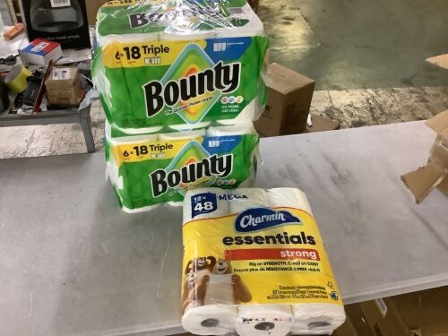 Lot of Bounty Paper Towels & Charmin Toilet Paper