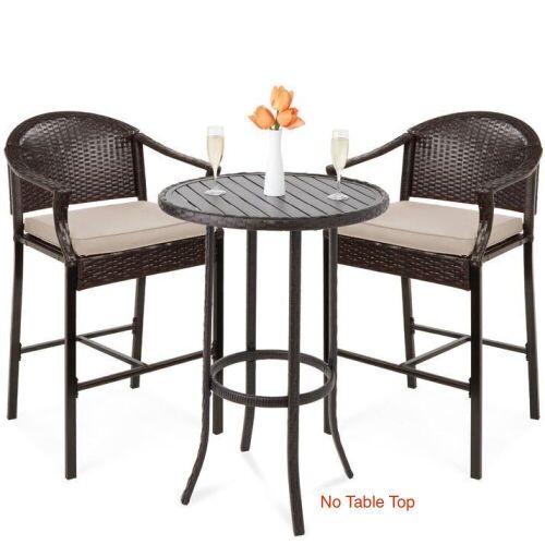 3-Piece Outdoor Wicker Table Set - Missing Table Top