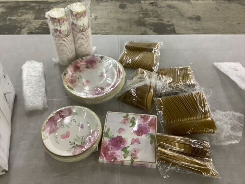 Floral & Gold Party Supplies