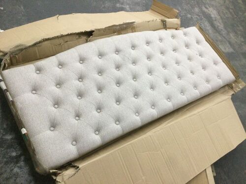 Linen Upholstered Tufted Button Queen Headboard