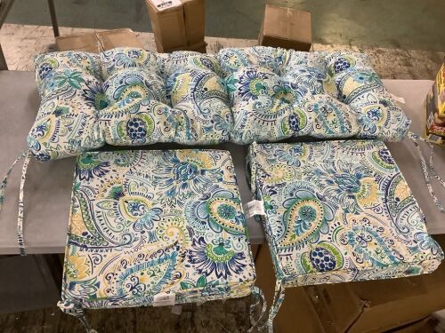 Greendale Home Fashions 18" Baltic Square Outdoor Seat Cushions & 54" Bench Cushion