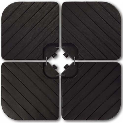 4-Piece Cantilever Umbrella Base Weight Set, Wood Grain Finish