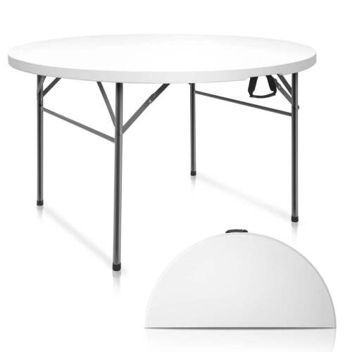 48" Round Bi-Folding Portable Plastic Dining Card Table