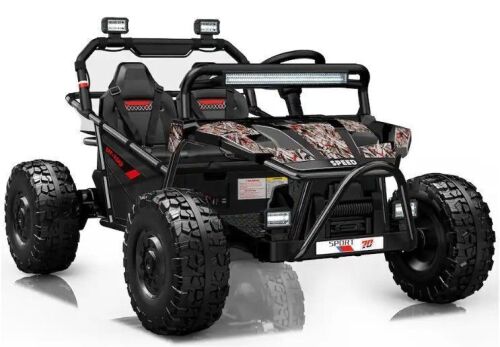 36V Kids Ride On UTV, 2-Seater 400W Electric Car for Kids 6+, 5-8 MPH Speed, 14" EVA Wheels, Metal Frame Bluetooth Music