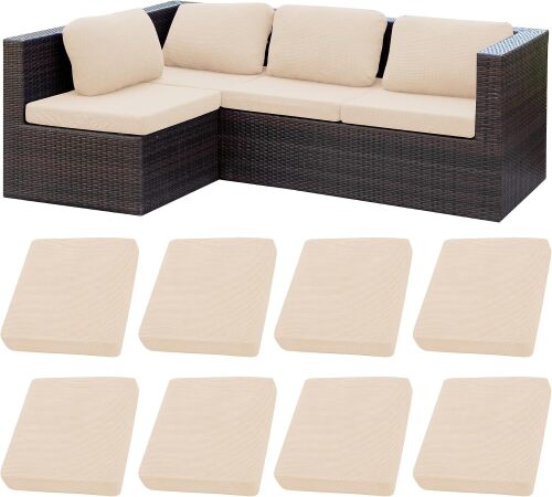 8 Pcs Outdoor Cushion Covers, Patio Sofa Cushion Covers Replacement | Outdoor Couch & Sofa Slipcovers,for Patio Furniture Cushion Covers,Washable Reusable Furniture Protector