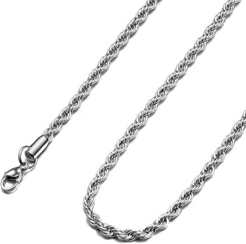 Gold Plated Rope Chain Stainless Steel Twist Chain Necklace Men Women