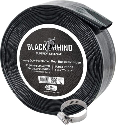 U.S. Pool Supply Pool Backwash Hose 2" x 50', Heavy-Duty Reinforced