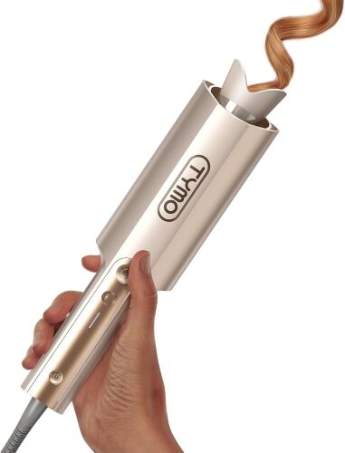 TYMO CurlPro Plus Automatic Rotating Curling Iron - Upgraded Long Barrel Curling Wand for Long Hair, Ceramic Hair Curler for Women, Anti-Scald, Tangle-Free, 600M Ionic, Dual Voltage, Gold, 1 1/2 Inch