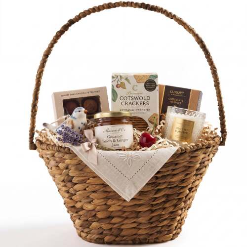 Handwoven Medium Gift Basket for DIY Holiday's & Celebrations, W/Handle, 15"