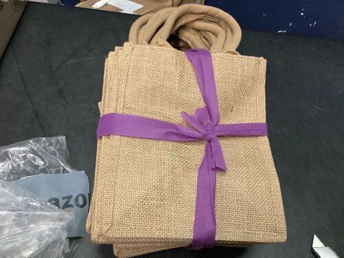 Case of Burlap Tote Bags