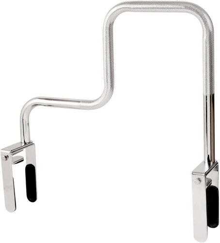 DMI Chrome Plated Adjustable Grab Bars for Bathtub and Showers for Seniors, Rust-Resistant Safety Rail with Textured Non-Slip Handle, 250 lb Capacity, Brackets Fit 3.3" - 5.8” Tub Walls