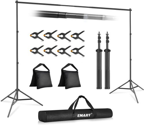 EMART Backdrop Stand 10x7FT Adjustable Back Drop Stand for Party Photoshoot