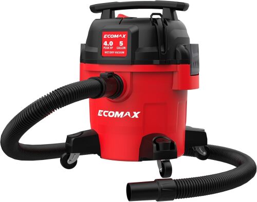 ECOMAX Ultra Quiet Shop Vacuum Wet and Dry 5 Gallon 4 HP