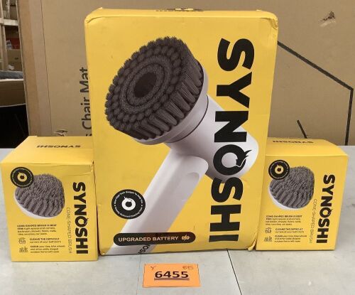 Synoshi Electric Power Spin Scrubber Cordless Power Brush, Upgraded Battery with 2 Extra Cone-Shaped Brushes