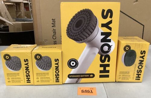 Synoshi Electric Power Spin Scrubber Cordless Power Brush, Upgraded Battery with 2 Extra Cone-Shaped Brushes and 1 Sponge Head Set