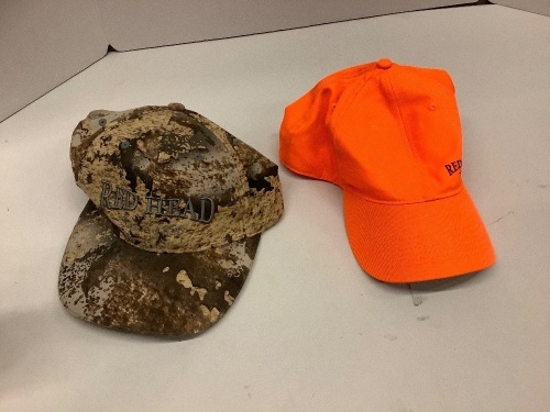 Lot of (2) Red Head Hats,  - Lot 78