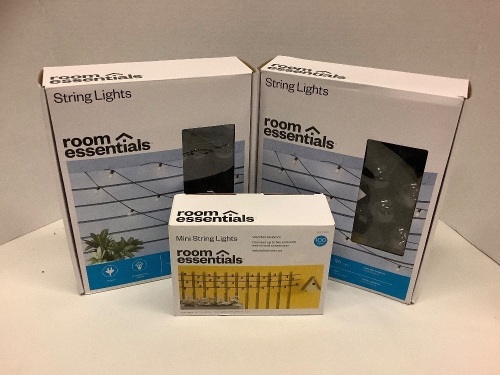 Lot of (3) Misc. Room Essentials Decorative Lights - Lot 265