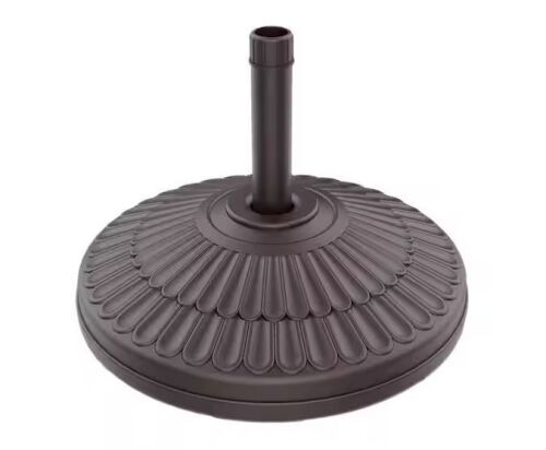 80 lbs. HDPE Round Patio Umbrella Base Free Standing Heavy Duty Base Water and Sand in Dark Brown