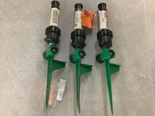 Lot of (3) Rain Bird 3200 sq. ft. 32SA Gear Drive Rotor Sprinkler on a Spike w/Rain Curtain Technology, 40-360° Pattern, Adjustable 19-32 ft.