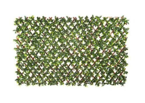 Vigoro 36 in. H x 72 in. W Golden Artificial Gardenia Leaves PVC Expandable Trellis