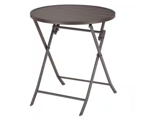 StyleWell Dark Taupe Round Folding Outdoor Bistro Table