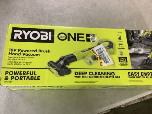 RYOBI ONE+ 18V Cordless Vacuum Cleaner Handheld, Hand Vacuum with Powered Brush (Tool Only)