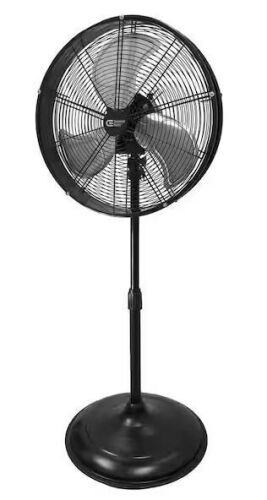 Commercial Electric 20 in. Oscillating Pedestal Fan with Adjustable Height in Black