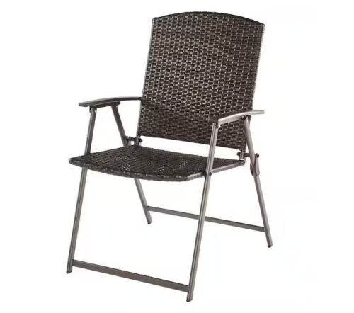 StyleWell Folding Wicker Outdoor Dining Chair