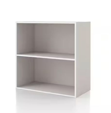 Furniture of America Quincy 23.7 in. Tall Stackable Greige Engineered Wood 2-Shelf Modern Modular Bookcase