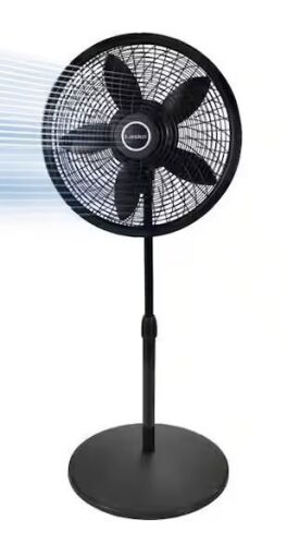 Lasko Cyclone 18 in. 3 Speed Oscillating Pedestal Fan for Home in Black with Adjustable Height, Tilt Back Head, Easy Assembly