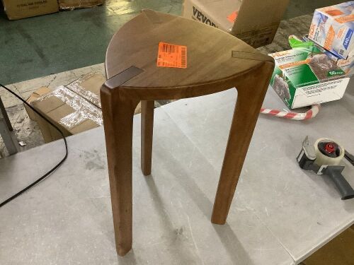 Medium Brown Triangle Wood End Table