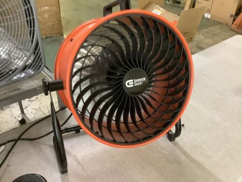 Commercial Electric 16 in. 3-Speed Drum Floor Fan in Orange High Velocity Turbo - Missing On/Off Knob