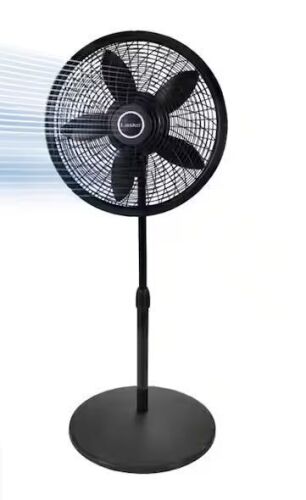 Lasko Cyclone 18 in. 3 Speed Oscillating Pedestal Fan for Home in Black with Adjustable Height, Tilt Back Head, Easy Assembly