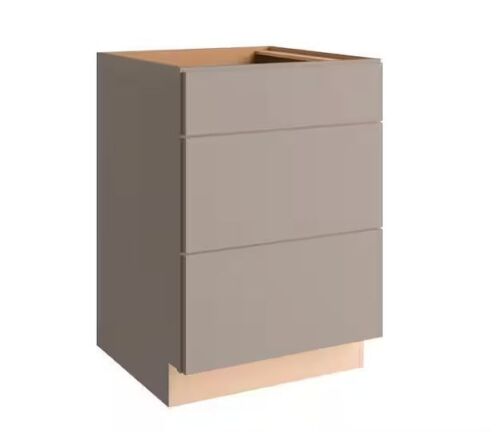 Hampton Bay Courtland 24 in. W x 24 in. D x 34.5 in. H Assembled Shaker Drawer Base Kitchen Cabinet in Sterling Gray