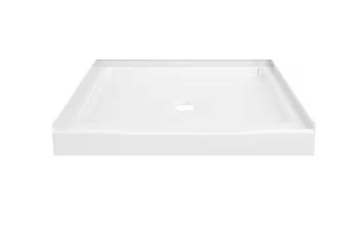Delta Classic 500 36 in. L x 36 in. W Alcove Shower Pan Base with Center Drain in High Gloss White