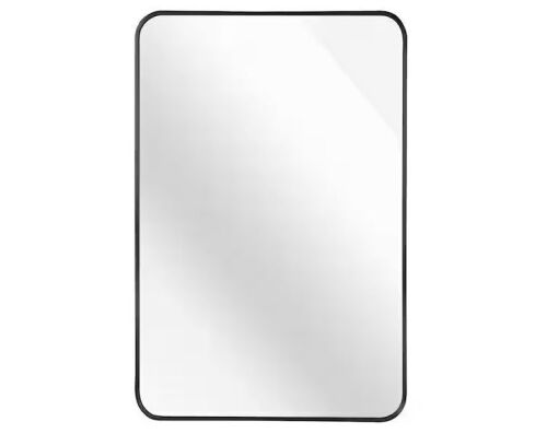 24 in. W x 32 in. H Black Rectangle Framed Mirror