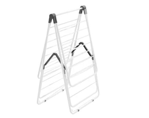 Metal Height Adjustable Clothes Drying Rack, 2-Tier Foldable