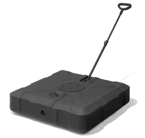 Pellebant 350 lbs. Heavy-Duty Patio Cantilever Umbrella Base with 4-Wheels and Pull Rod in Black, Sand/Water Filled