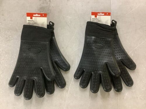 Lot of (2) Nexgrill Grilling Gloves in Black Silicone