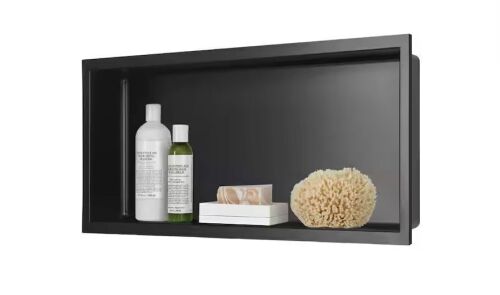AKDY 24 in. W x 12 in. H x 4 in. D 18-Gauge Bathroom Shower Niche in Matte Black