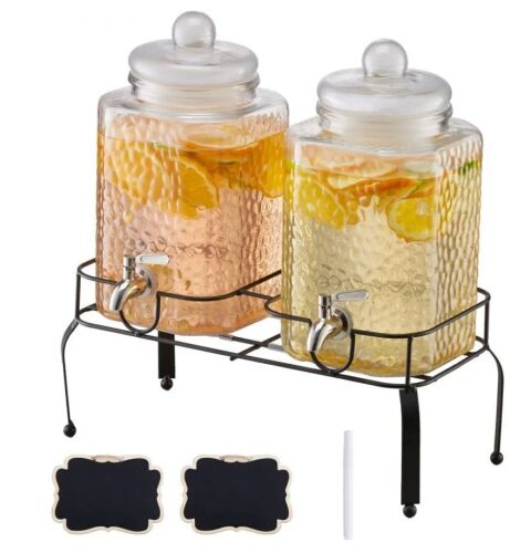 VEVOR 2 Pack 1.5 Gallon Glass Drink Dispensers