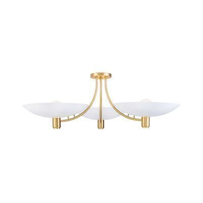 Matte Copper Indoor 3 -Light LED Semi-flush Mount Light Metal
