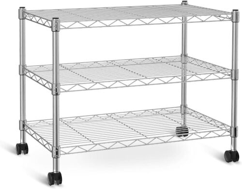 3-Tier Heavy Duty Shelving Unit, 24.02" D x 13.78"W x 21.97" H